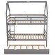 preview thumbnail 8 of 16, House and Chimney Design Pine Wood and MDF Twin over Twin House Bunk Bed with Trundle and Chimney Design
