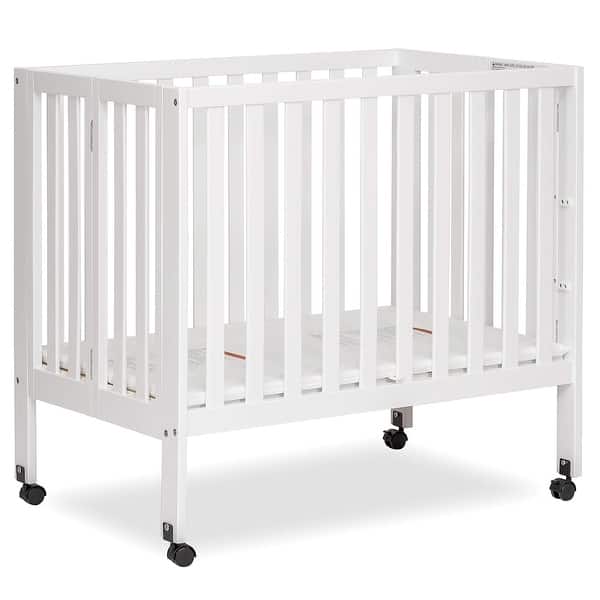 slide 2 of 5, Dream On Me Jett Non-Full Size Folding Crib - White White