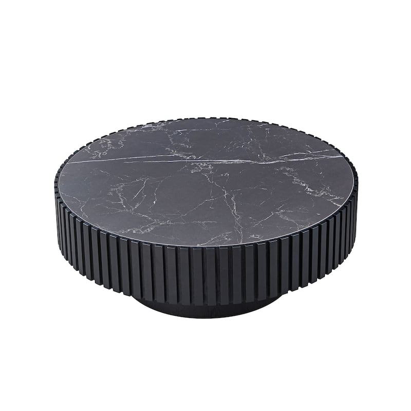 Modern Nested Round Coffee Table Multi-Functional Coffee Table with Sintered Stone Tabletop and Base, for Living Room