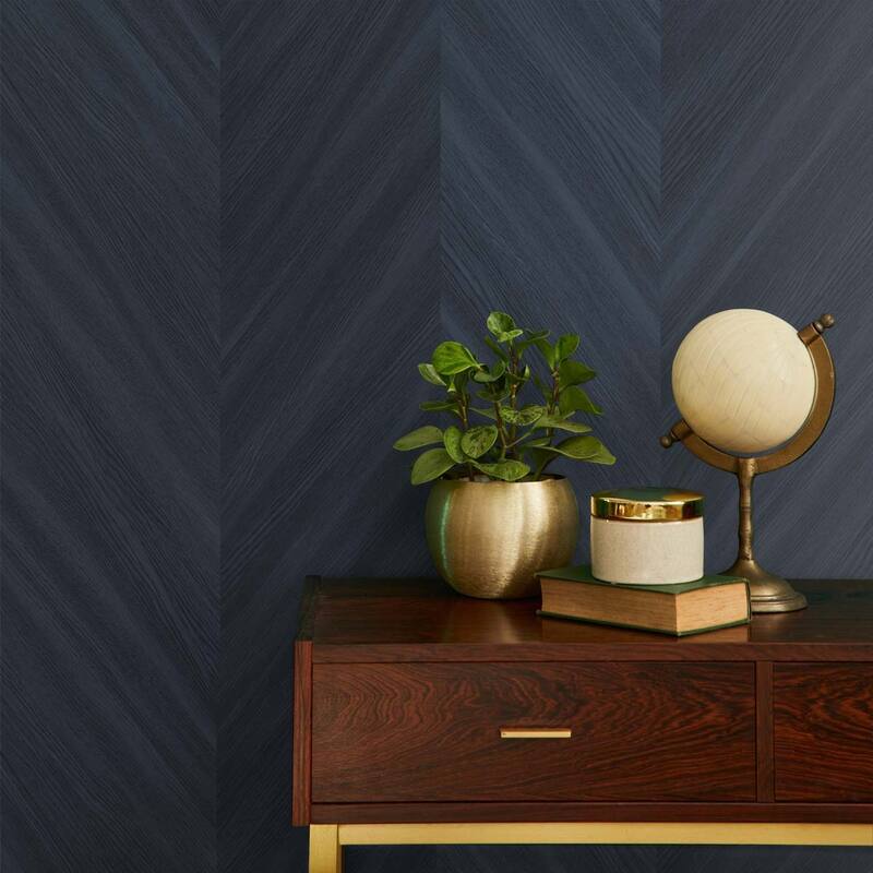 Seabrook Designs Chevron Wood Embossed Vinyl Unpasted Wallpaper
