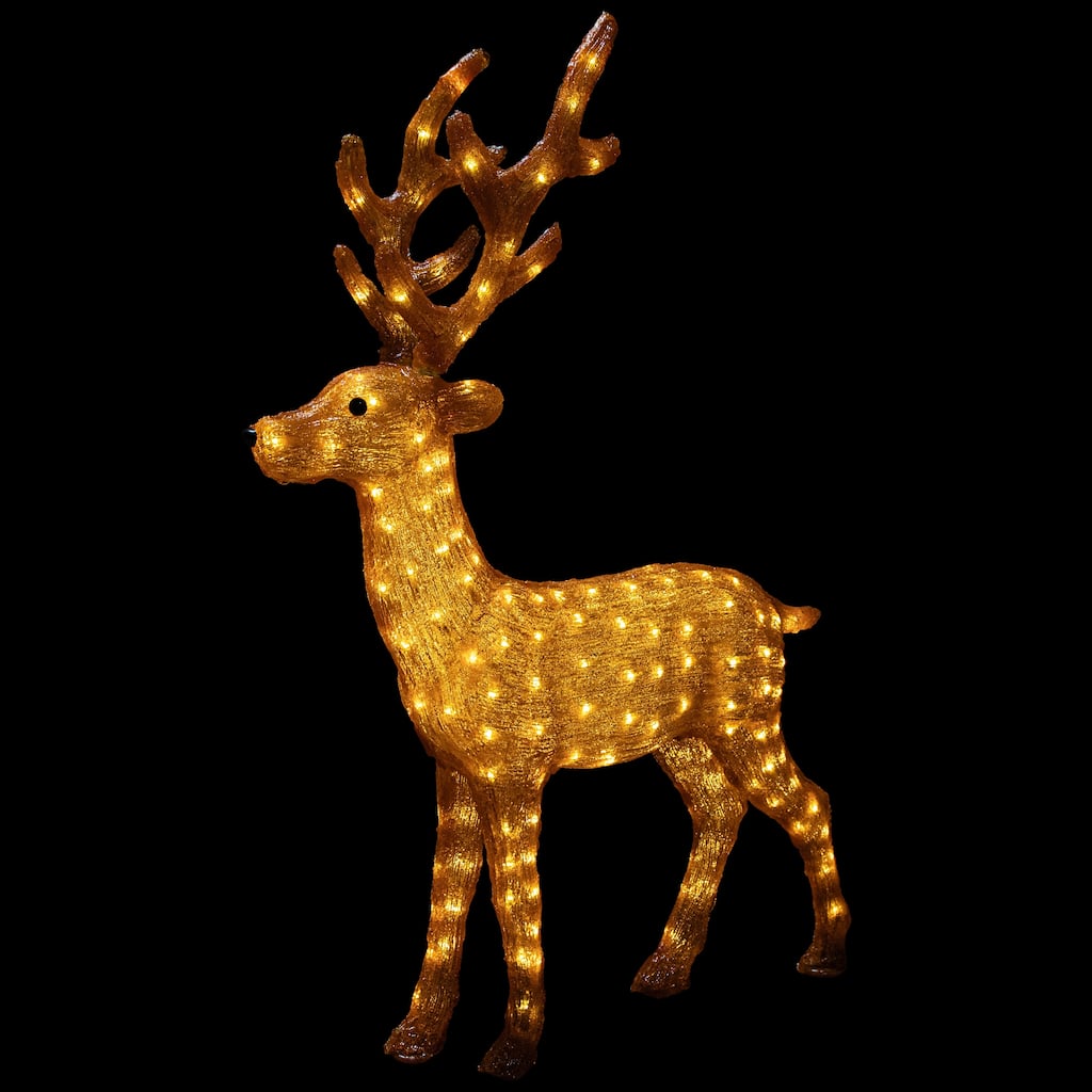 46" LED Lighted Commercial Grade Acrylic Reindeer Outdoor Christmas Decoration