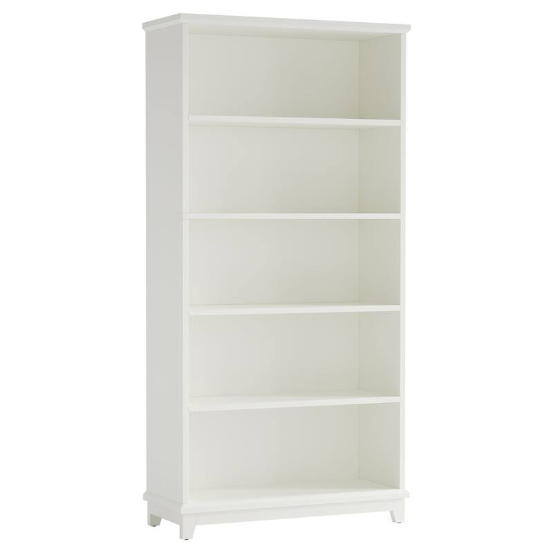 5-Tier White 70" Tall Wooden Bookshelf, Open Display Shelving