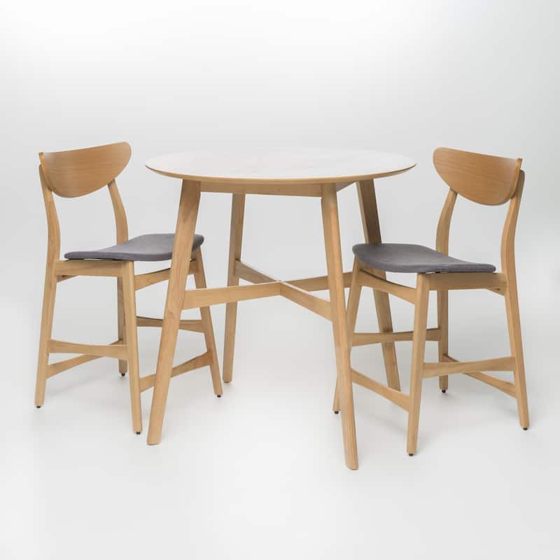 Carson Carrington Lund 3-piece Wood Counter-height Round Dining Set by Christopher Knight Home