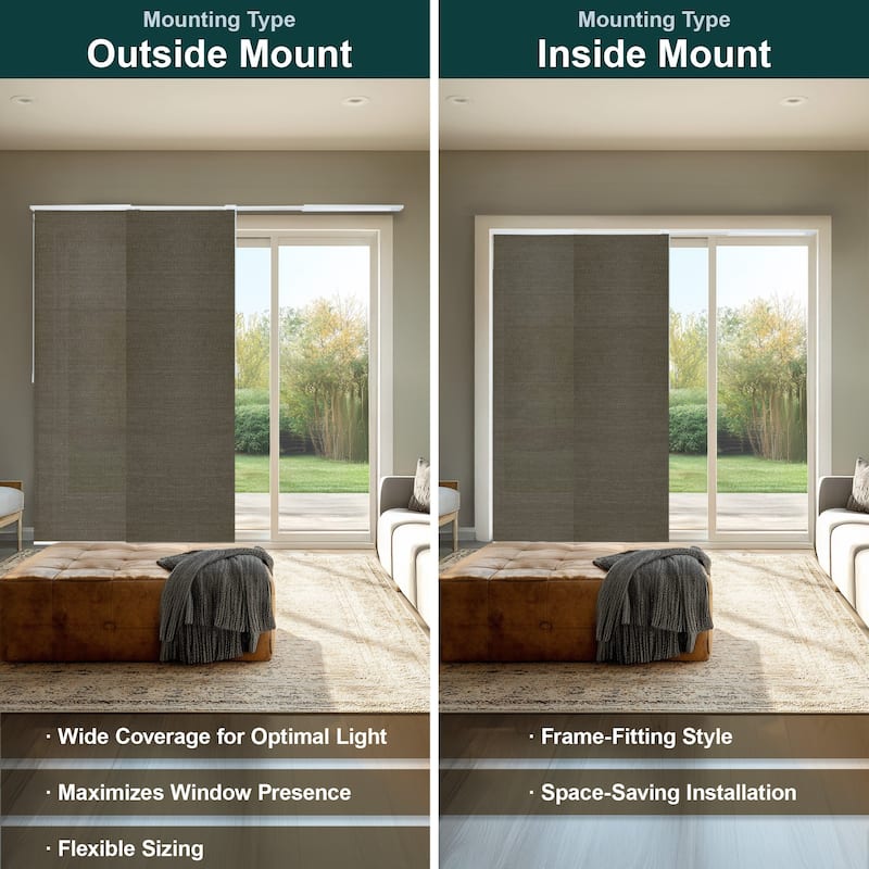 CHICOLOGY Adjustable Sliding Panels, 4-Rail Track, Light Filtering