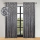 preview thumbnail 1 of 3, Superior Leaves Machine Washable Room Darkening Blackout Curtains with Back Tabs, Set of 2 52" x 108" - Nickel Black