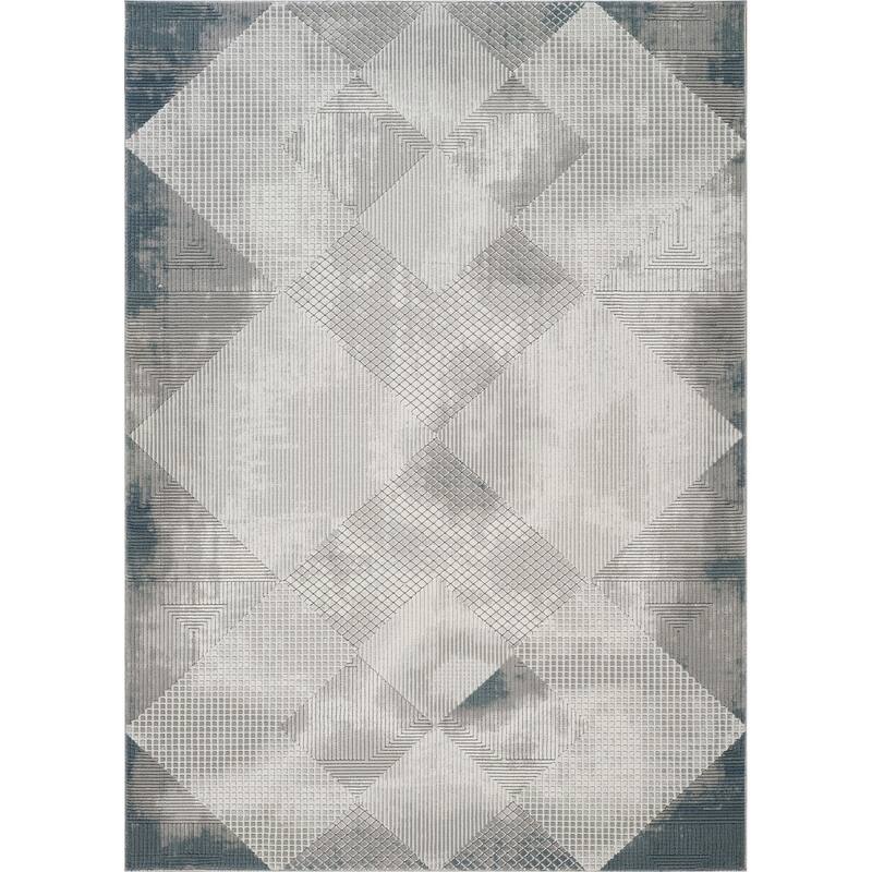 Gray 7 ft. 10 in. x 10 ft. 6 in. Luxury Area Rug, 0.43 Pile Height – Sophisticated Warmth for Any Room - 6' x 7' - Straw Stripe