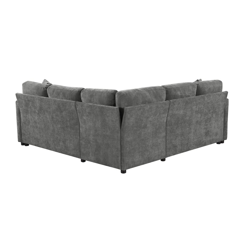 Roomfitters L-Shaped Sectional Sofa Bed with Sleeper and Hidden Storage Compartment for Living Room