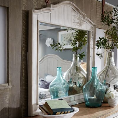 The Gray Barn Farmhouse Reimagined Antique White with Chestnut Mirror