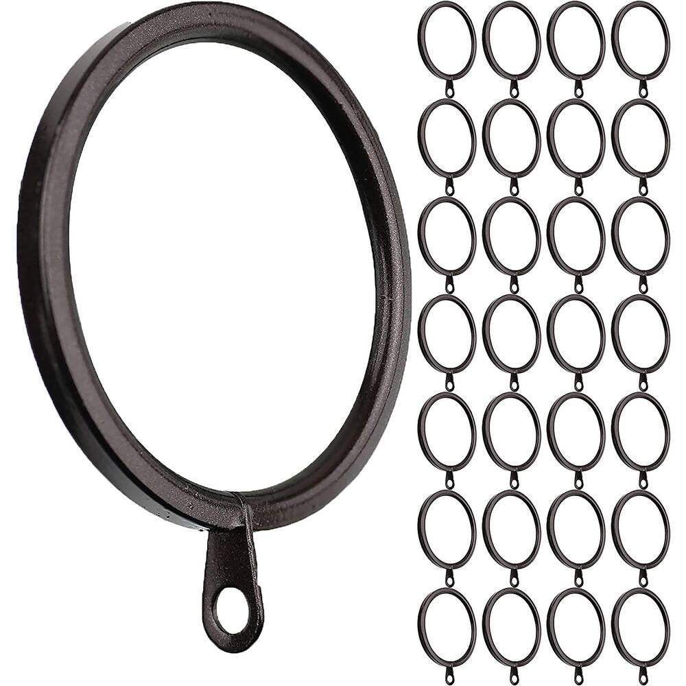 Meriville 2-Inch Inner Diameter Metal Flat Curtain Rings with Eyelets