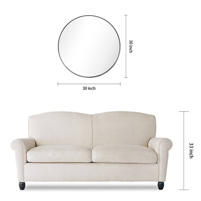 Ultra Stainless Steel Round Wall Mirror- 30"x30"