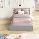 preview thumbnail 4 of 7, Full Size Wooden Platform Bed with Headboard and Under-Bed Trundle, Sturdy Pine Construction