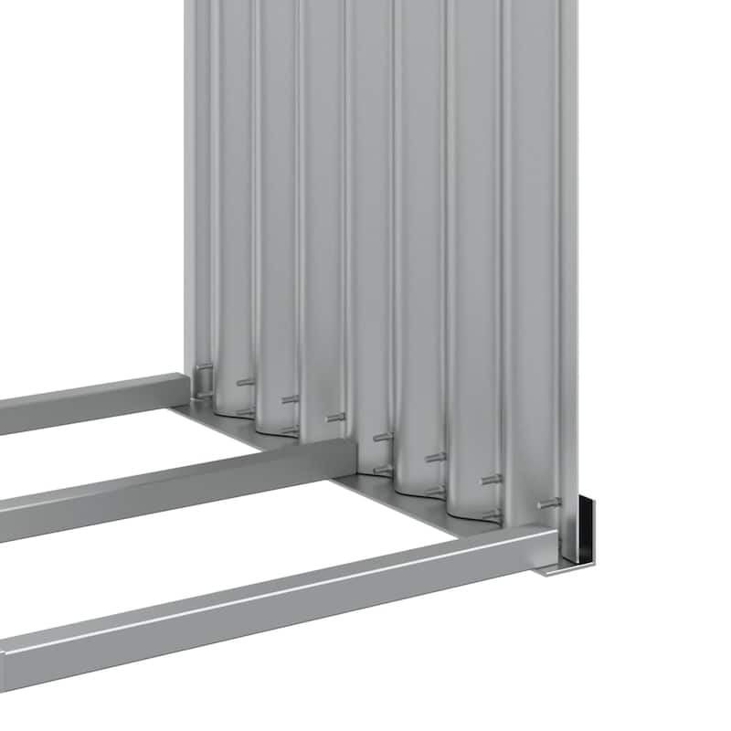 vidaXL Log Holder Outdoor Indoor Storage Firewood Rack Stand Galvanized Steel