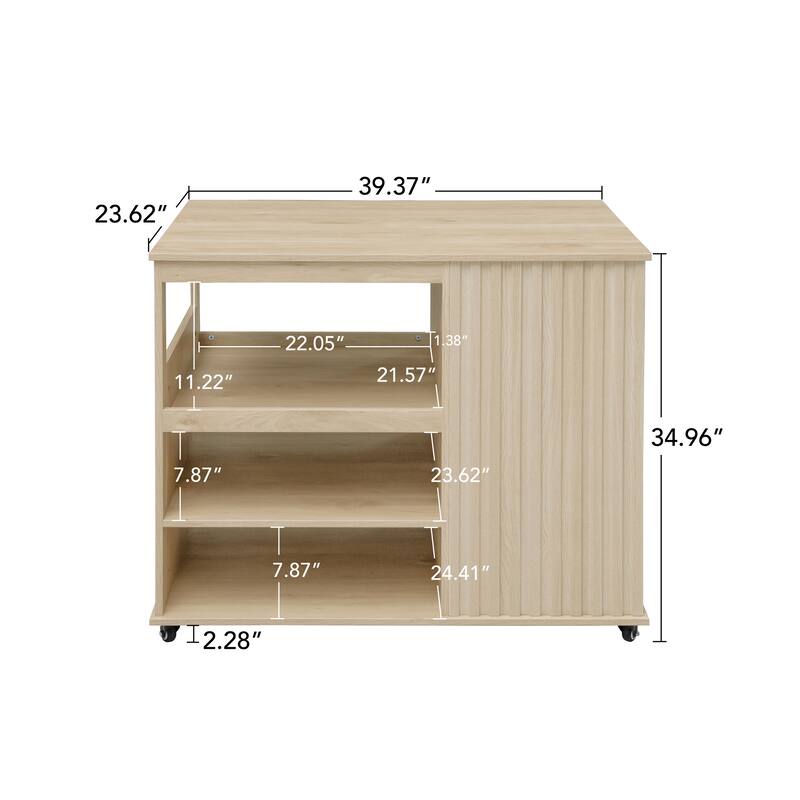 Kitchen Island Cart Serving Trolley Wine Rack Credenza Tableware Cabinet