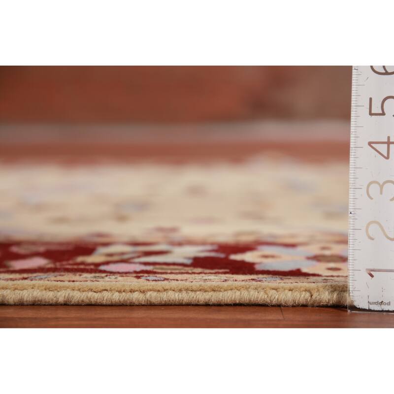 Hand Knotted Oriental 100% Wool Carpet Traditional Floral Peach Ziegler Area Rug - 7' 1'' X 5' 5''