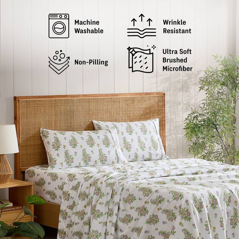 HLC.ME Floral Printed Ultra Soft Bed Sheets Set