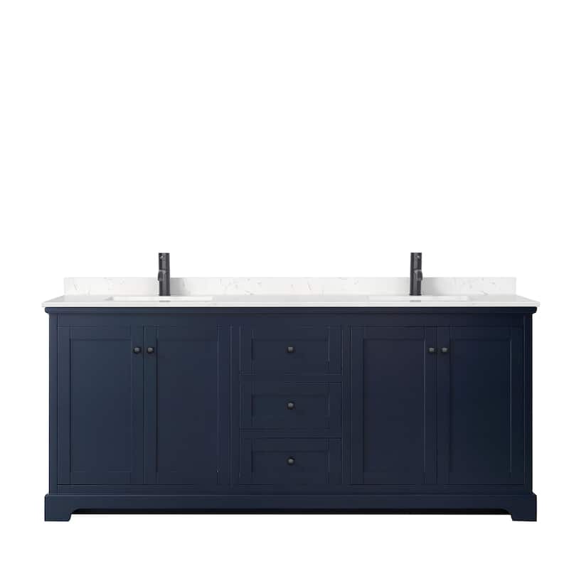 Avery 80 Inch Double Vanity, Cultured Marble Top