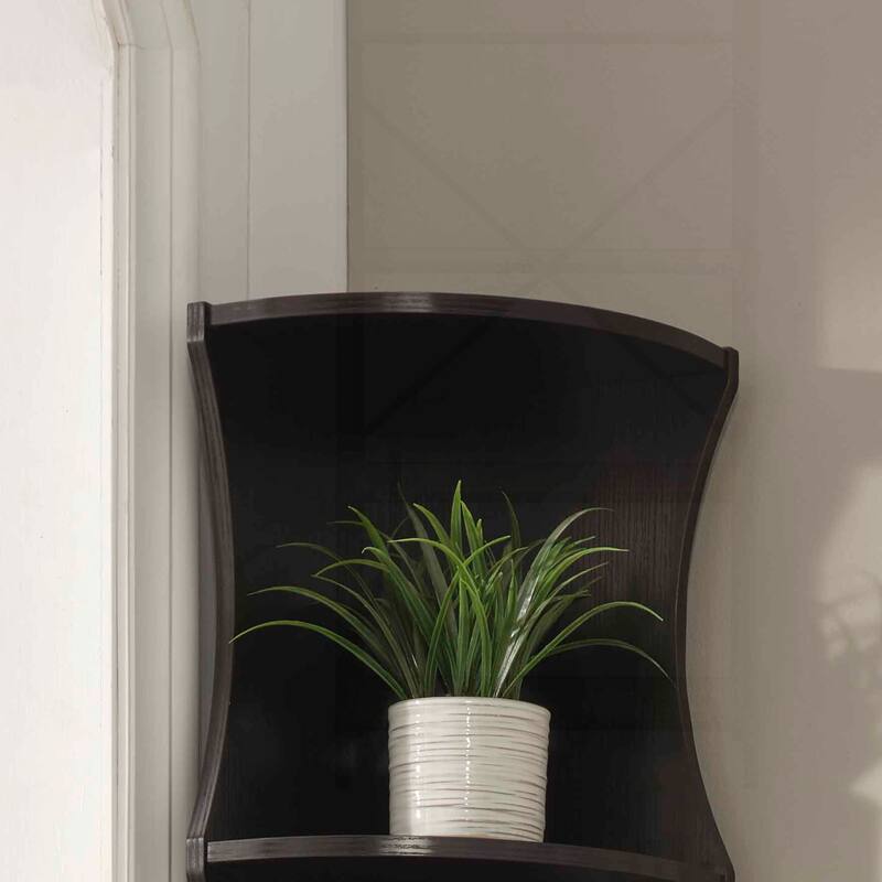 Stylish Five-Shelf Corner Bookcase for Home Organization and Display