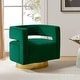 preview thumbnail 20 of 114, HULALA HOME Carisa Modern Upholstered Swivel Open-Back Barrel Chair with Golden Base