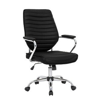 LeisureMod Winchester Swivel Tilt Mid-Back Home Leather Office Chairs
