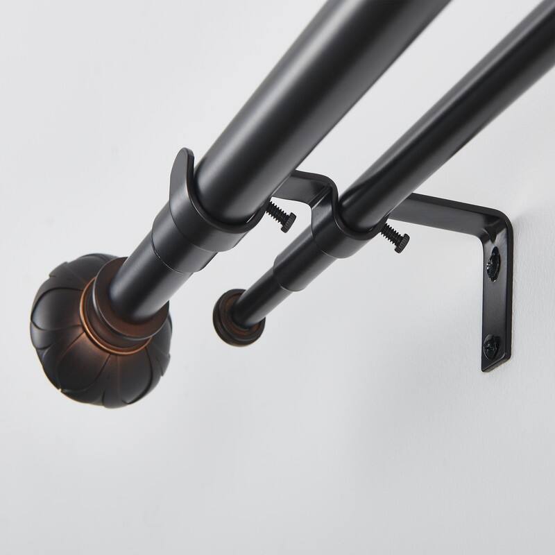 KAWOTI Adjustable Double Curtain Rod