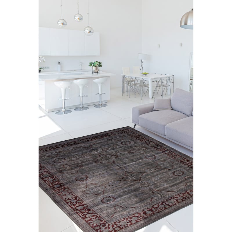 ECARPETGALLERY Hand-knotted Color Transition Grey Wool Rug - 9'10 x 13'9