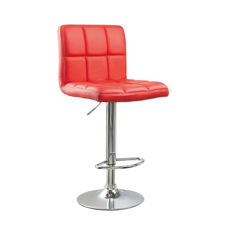 Swivel Faux Leather Adjustable Hydraulic Bar Stool, Set of 2