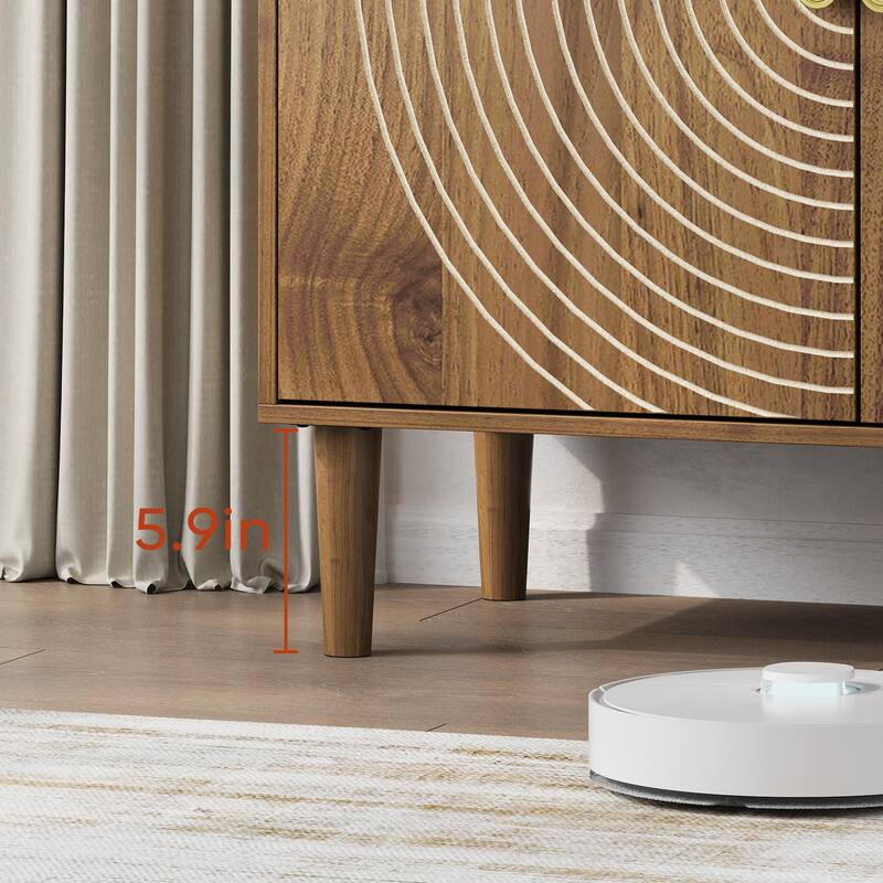 Buffet Cabinet with Line Groove Design