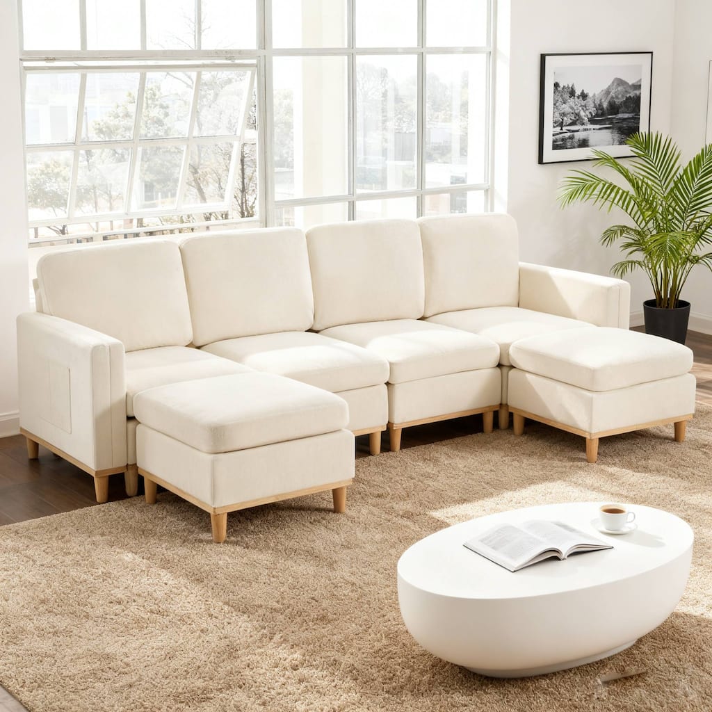 Modern Sofa Chair with Soft Padding,Sectional Sofa for Living Room, Office & Dining Room
