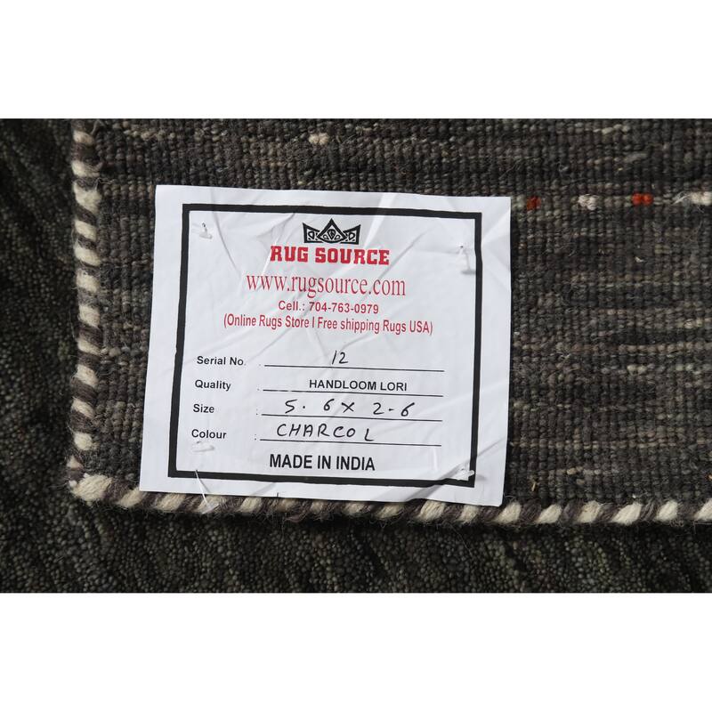 Oriental Grey Tribal Gabbeh Indian Rug Hand-Knotted Wool Carpet - 2'6" x 5'6"