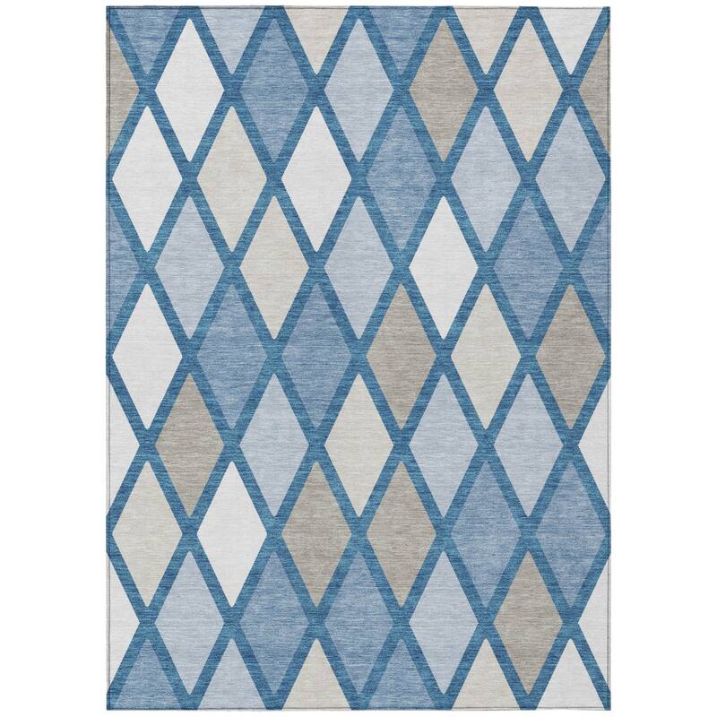 HomeRoots Geometric Transitional Rectangle Outdoor Rug