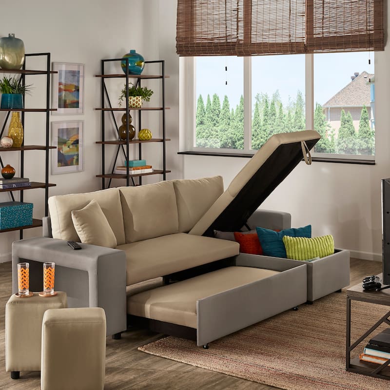 Lorca 2-tone Convertible Sofa with Storage by iNSPIRE Q Modern