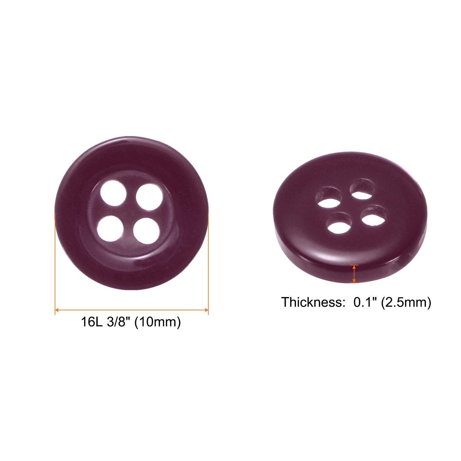 Sewing Buttons Resin Round Flat 4-Hole Craft Replacement Buttons for Coats Sewing Clothing and DIY