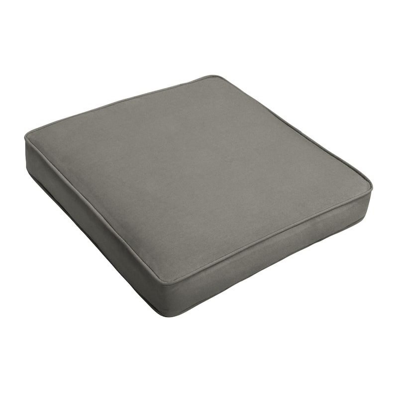 Sorra Home Sunbrella Outdoor Corded Chair Cushion - 18 in W x 12 in D x 3 in H - Canvas Charcoal On