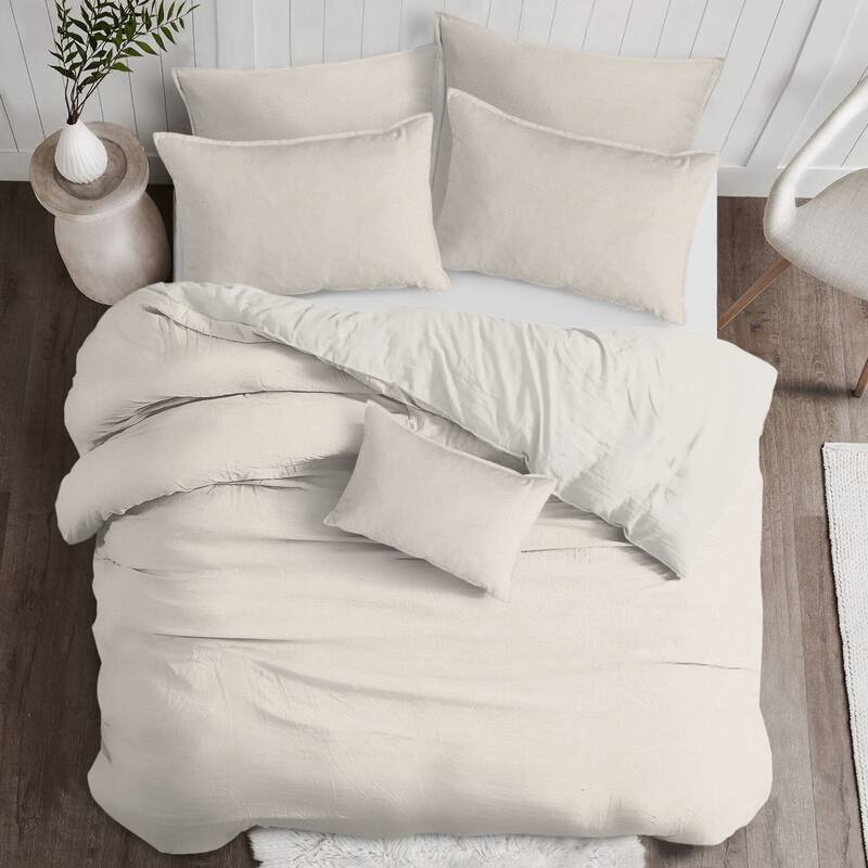 Braxton Natural Duvet Cover and Pillow Sham(s) Set