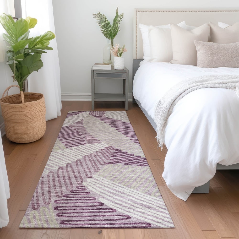 Premium Washable Super Soft Contemporary Leaf Mayfield Rug