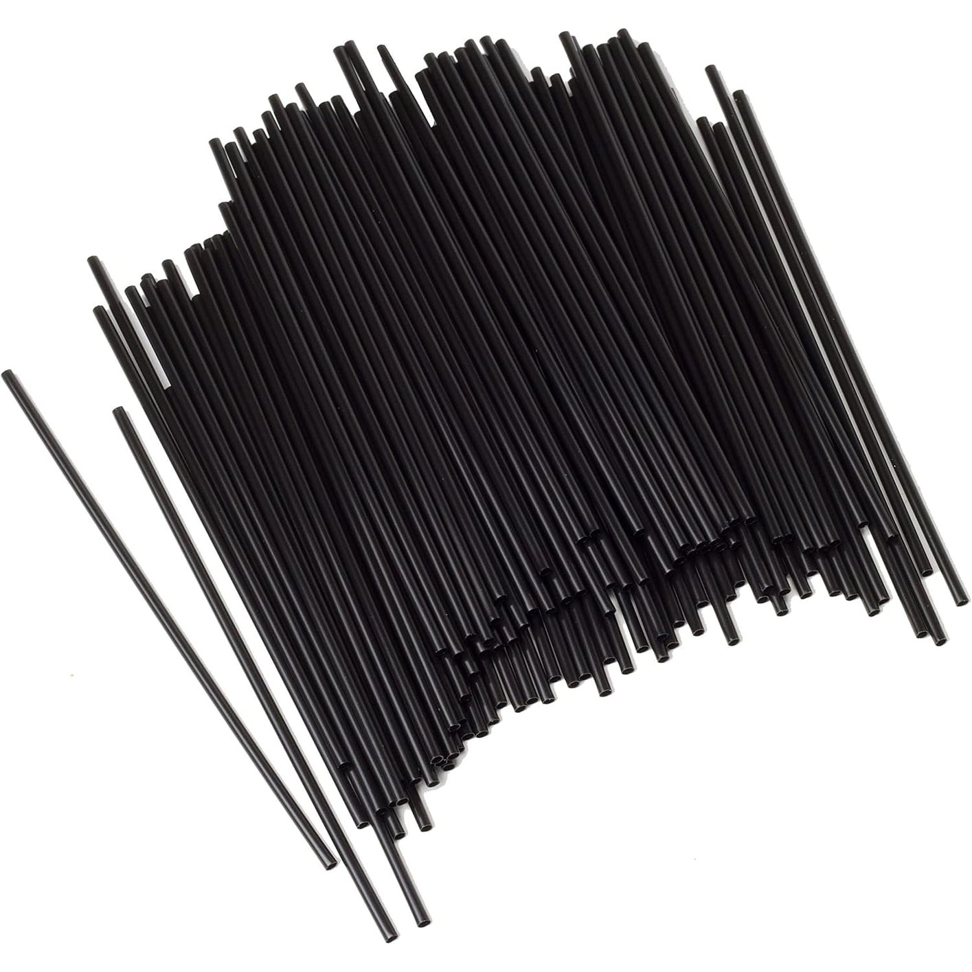 Chef Craft 150 Piece 5" Long Plastic Cocktail or Coffee Stirrer Straws Set - Black