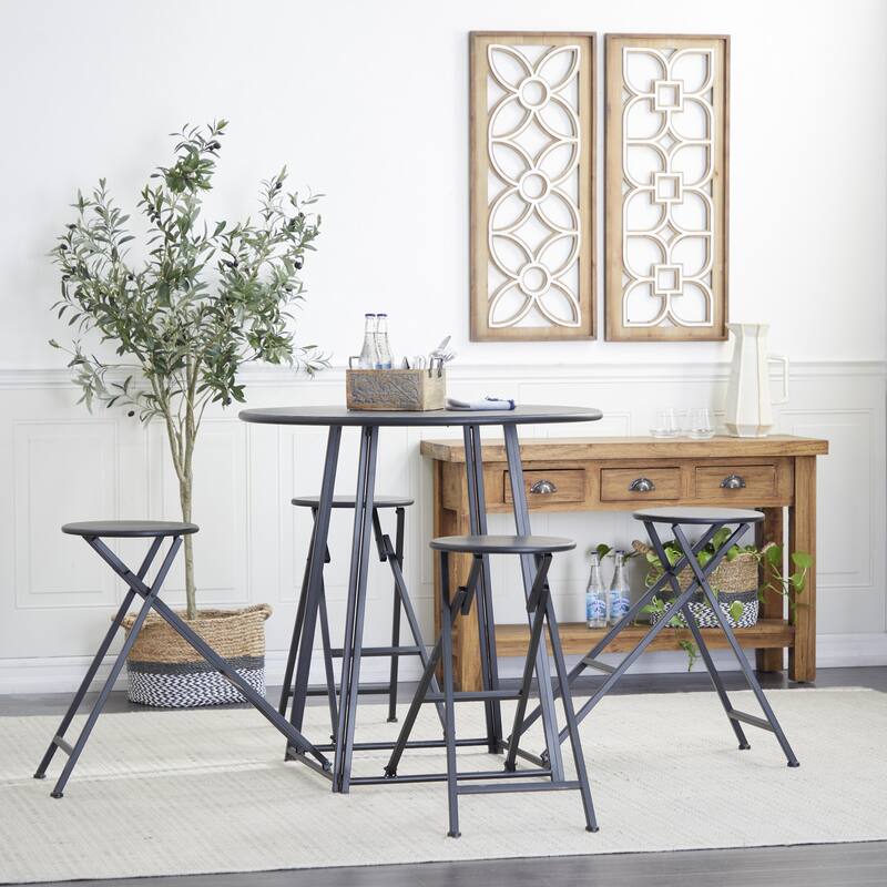 Metal Dining Table - Black - Roche River Decor