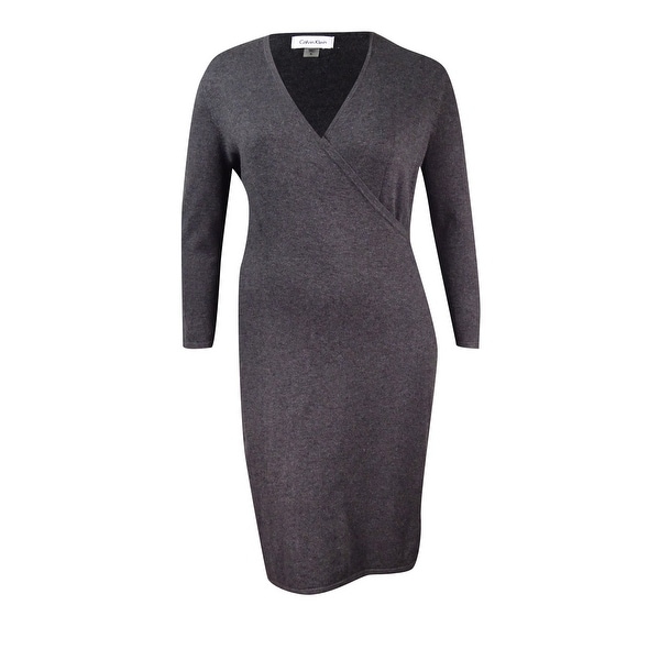 black wrap sweater dress