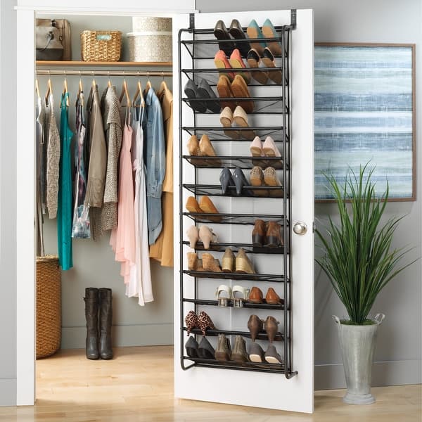 Whitmor 36 Pair Over-the-Door Shoe Rack - Grey