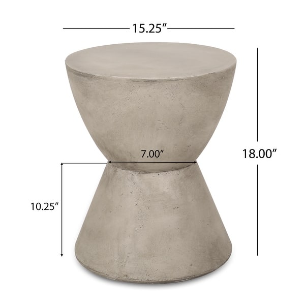 dimension image slide 0 of 2, Yadira Lightweight Concrete Side Table by Christopher Knight Home