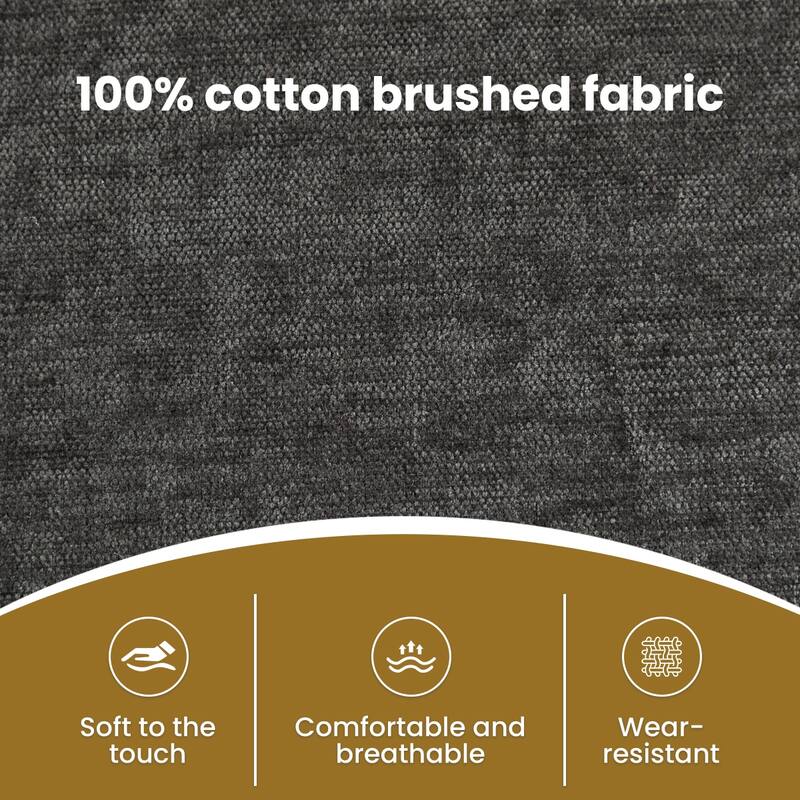 Oversized Single Sofa Chair with Ottoman, Double-Layer Seat Cushion, Chenille Fabric Lounge Chair, Living Room Reading Chair