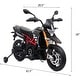 preview thumbnail 4 of 4, 12V Kids Motorcycle, Electric Motorcycle Ride On Toy w/Training Wheels, Spring Suspension, LED Lights, Sounds & Music, MP3
