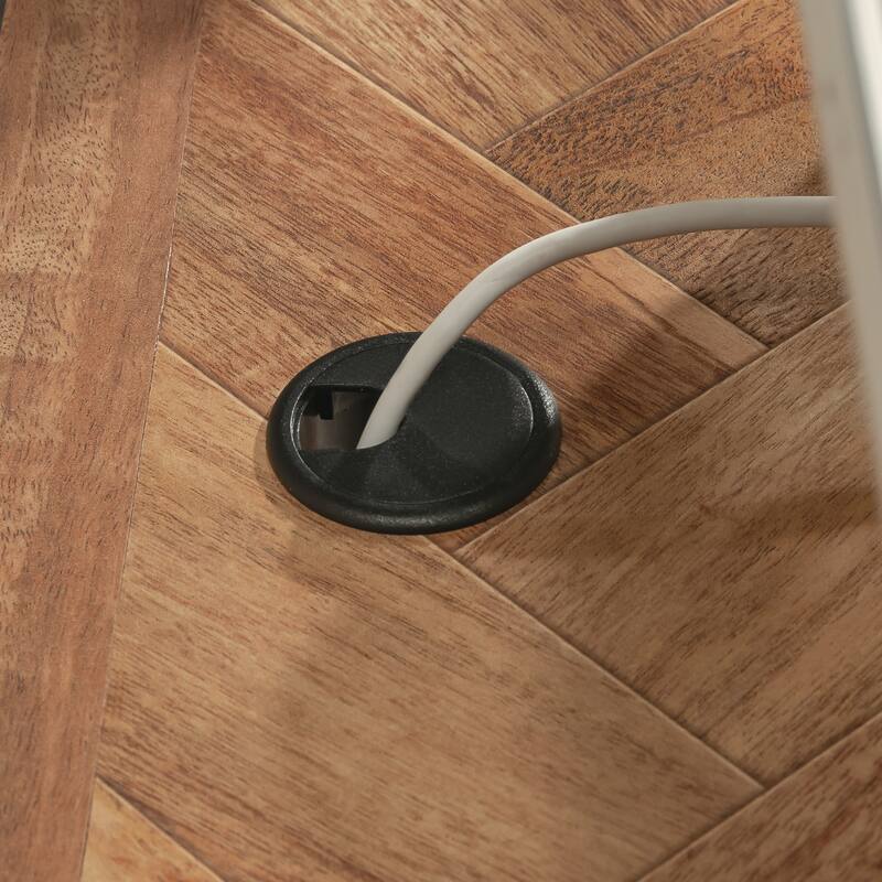 Engineered Wood Industrial Computer Desk with Three Roomy Drawers, Brown