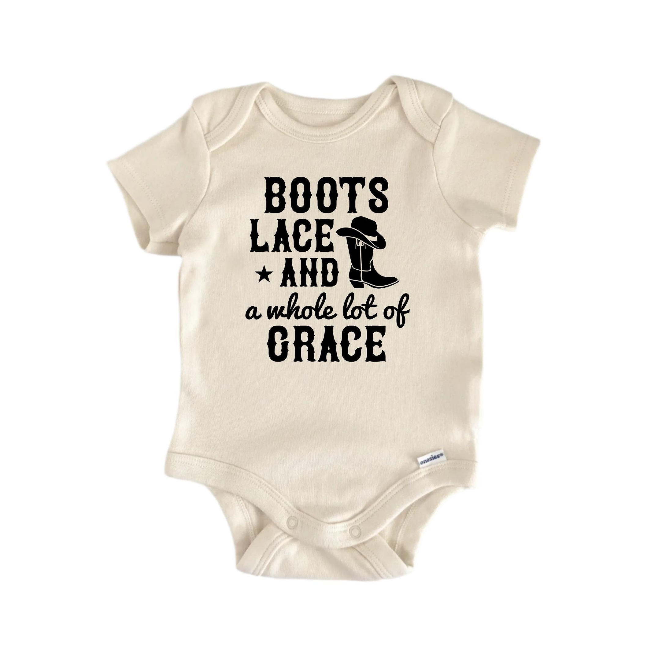 Boots Lace Grace Country Western Baby Boy Girl Clothes Bodysuit