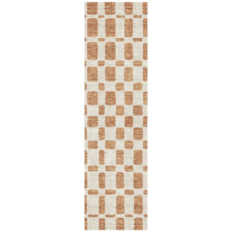 Machine Washable Indoor/ Outdoor Chantille Geo Contemporary Rug