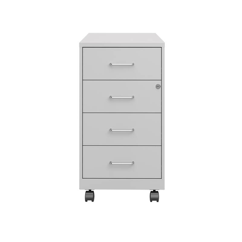 Space Solutions 18" Deep 4-drawer Mobile Organizer Cabinet,Pearl White