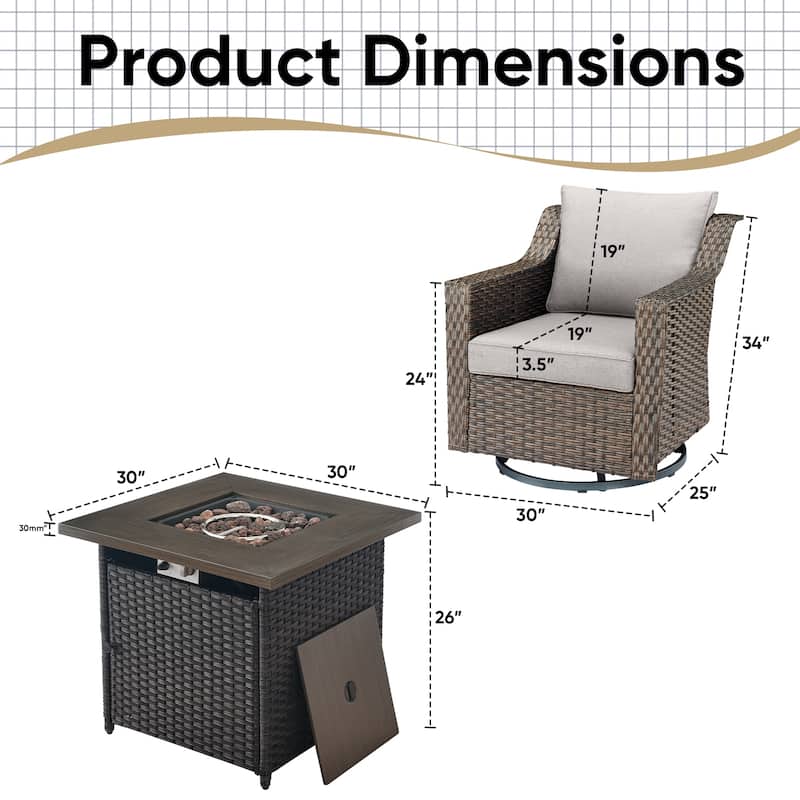 Outdoor Fire Pit Table with Sofa Funiture