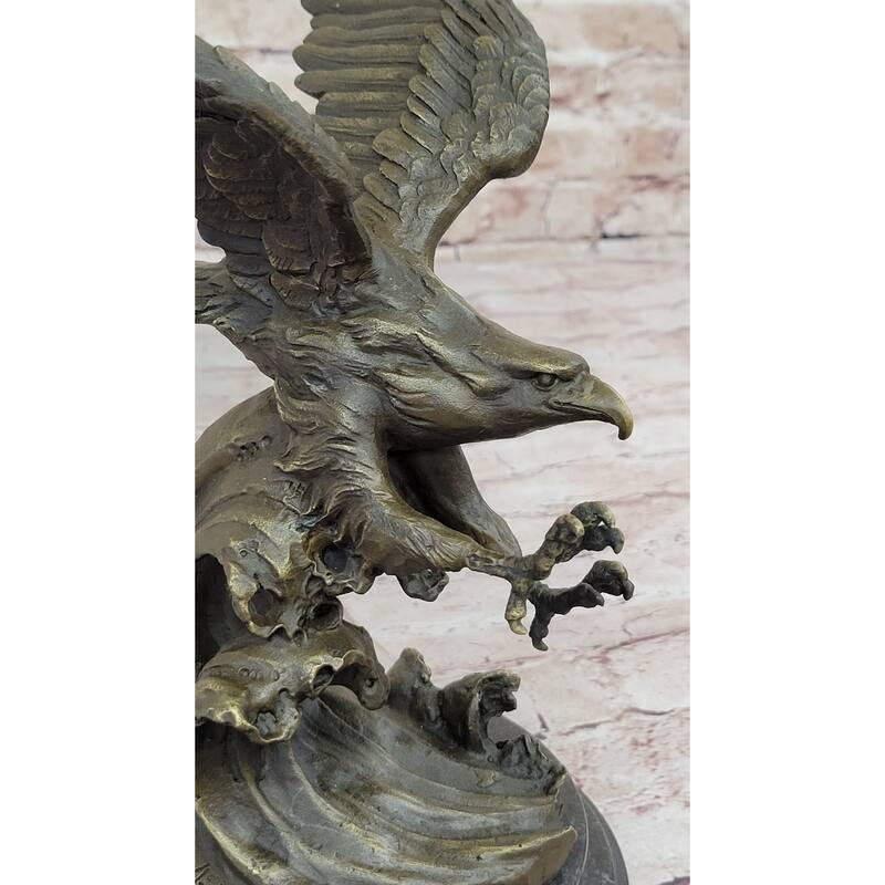 Bronze Eagle Hawk Falcon Osprey Garden Park Zoo Statue Sculpture Figure