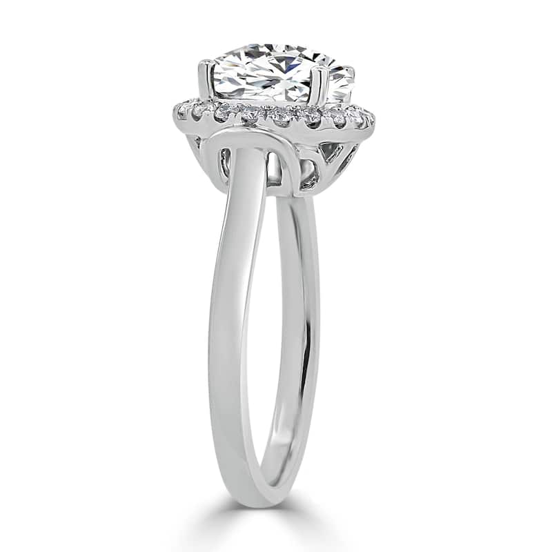 Auriya 14k Gold 2ctw Moissanite Halo Diamond Engagement Ring 1/4ctw
