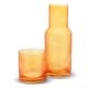 preview thumbnail 1 of 6, Bruno Magli Ribbed Carafe with Tumbler Lid - 28 oz Amber